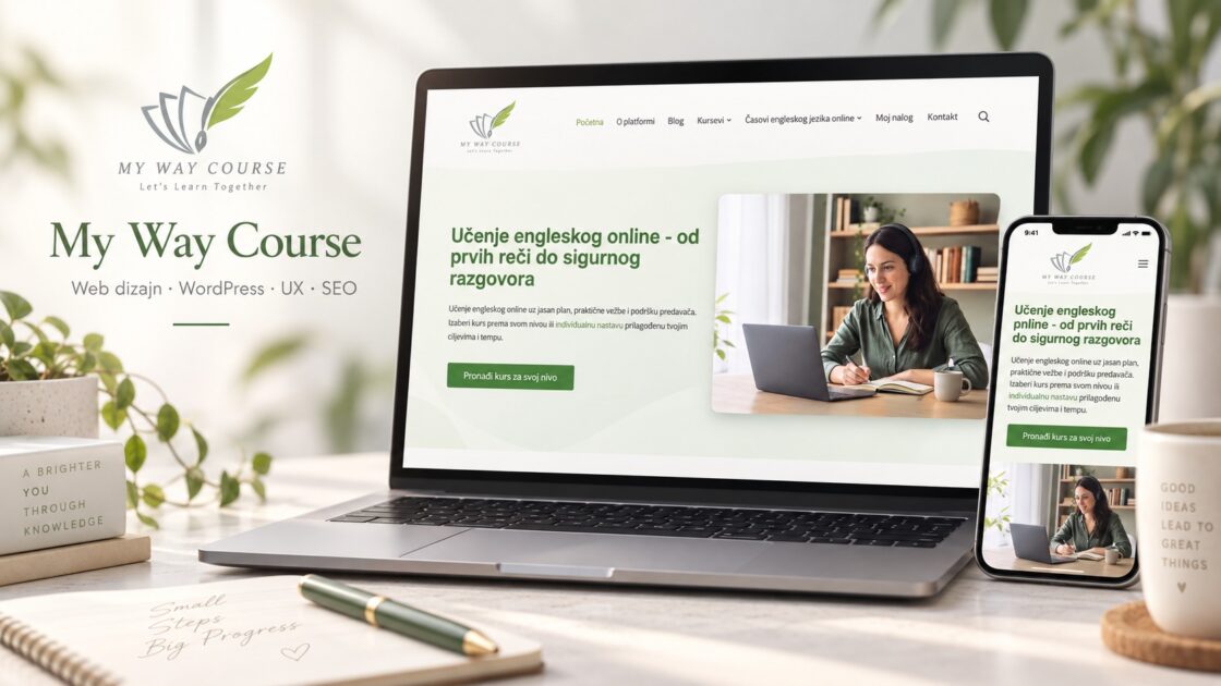 Web dizajn WordPress sajta – My Way Course